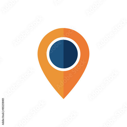 Free Download Orange and blue location pin icon for maps and navigation. - GFXLoad