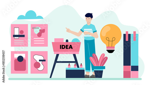 Sustainable Company Launching a Product Takeback Program. Flat Vector Illustration