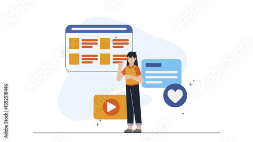 Digital Platform for Skill-Based Volunteering. Flat Vector Illustration