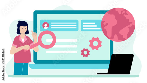 Digital Platform for Skill-Based Volunteering. Flat Vector Illustration