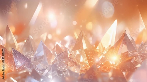 綺麗なクリスタルの背景テクスチャ　オレンジ