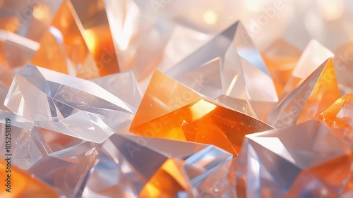 綺麗なクリスタルの背景テクスチャ　オレンジ