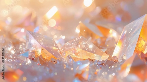 綺麗なクリスタルの背景テクスチャ　オレンジ