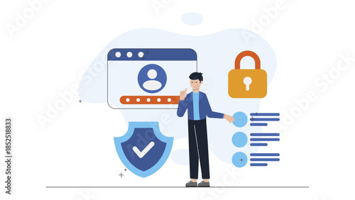 Cybersecurity Team Conducting a Dark Web Scan. Flat Vector Illustration