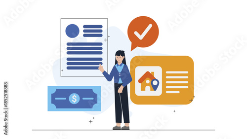Digital Executor Managing an Online Estate. Flat Vector Illustration