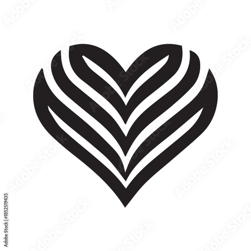 vector heart line art illustration