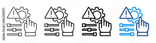 Risk Control Icon Different Style Outline Collection Set