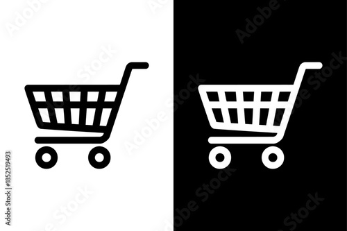 Shopping Cart Icon Vector Graphics. Retail and E-Commerce Silhouette Symbol