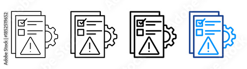 Risk Procedure Icon Different Style Outline Collection Set