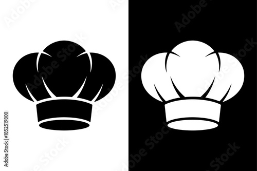Chef Hat Icon Collection. Restaurant Cook Uniform Vector Silhouette Design