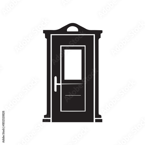 wooden door isolated on white background