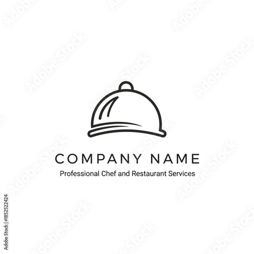 Elegant culinary logo featuring cloche for restaurant branding.	