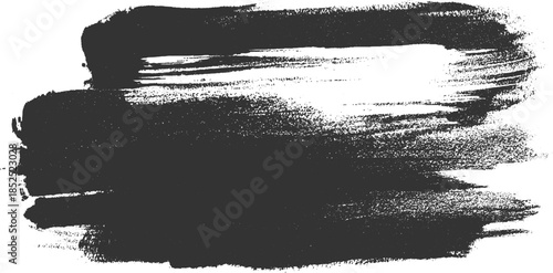 Dark grey brush stroke texture on white background paint