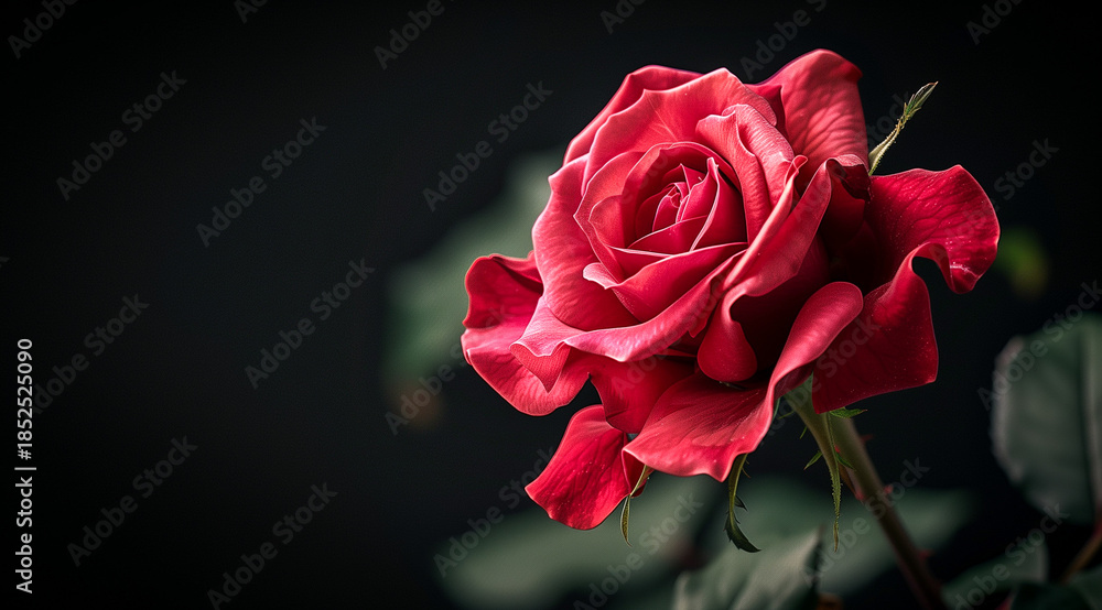 Fototapeta premium Single vibrant red rose