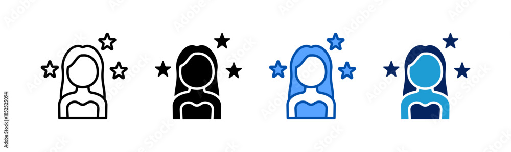 Fotografie Celebrity icon set multiple style collection