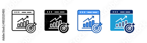 goals icon set multiple style collection