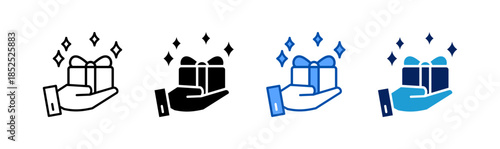 Giveaway icon set multiple style collection
