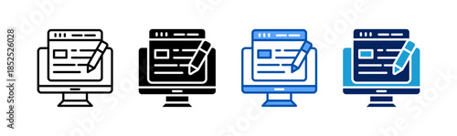 blogging icon set multiple style collection