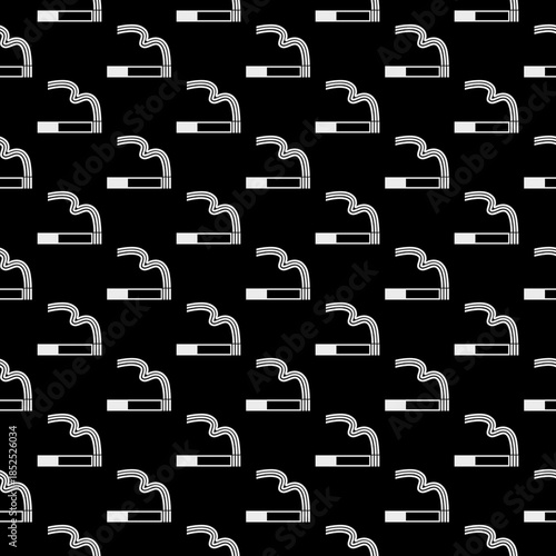 Cigarette simple seamless pattern isolated on black background