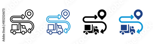 Route Planning icon set multiple style collection
