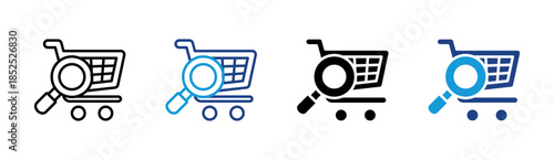 Online Shopping icon set multiple style collection