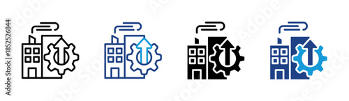 Business Growth icon set multiple style collection