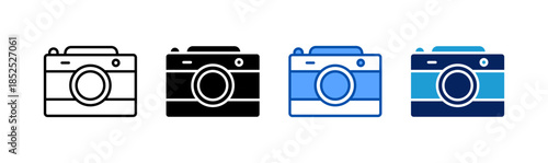 camera icon set multiple style collection