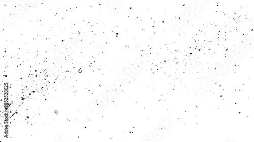 Black ink splatters and dots scattered across a white background 1