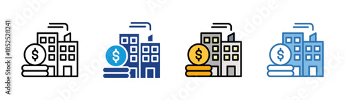 Corporate Finance icon set multiple style collection