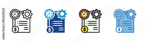 Financial Report icon set multiple style collection