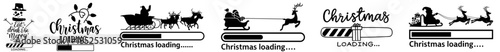 Christmas Loading Progress Set — Santa Claus Sleigh with Reindeer, Holiday Countdown and Festive Progress Indicators