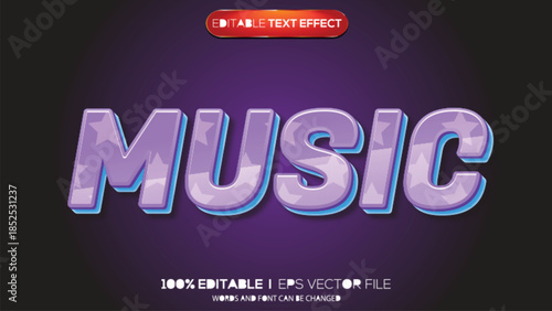 3d text effect music theme