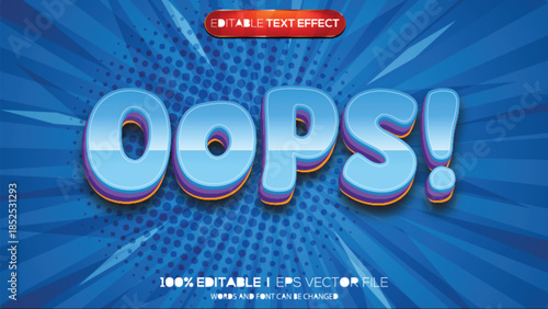 3d text effect oops theme