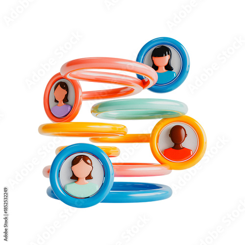 Colorful Network of People Connections