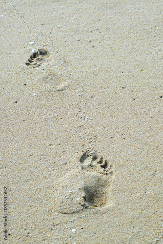 Foot print on the beach, Summer time
