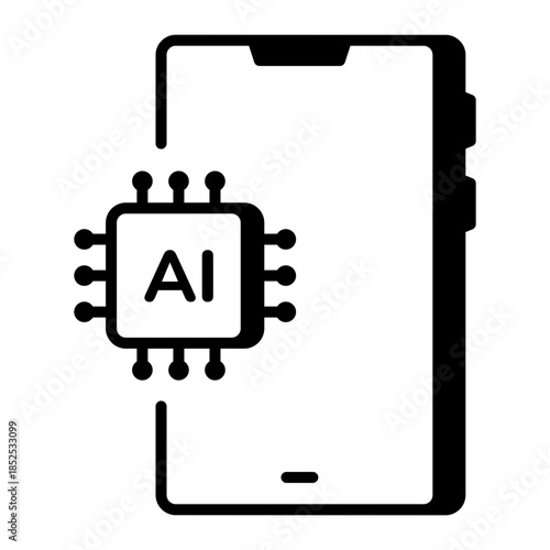 An outline style icon depicting ai device