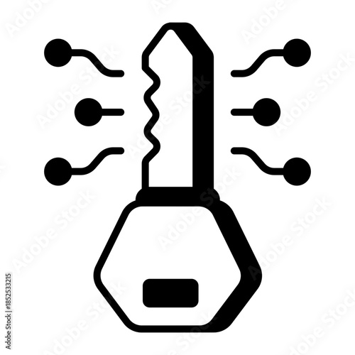 An outline style icon depicting digital key
