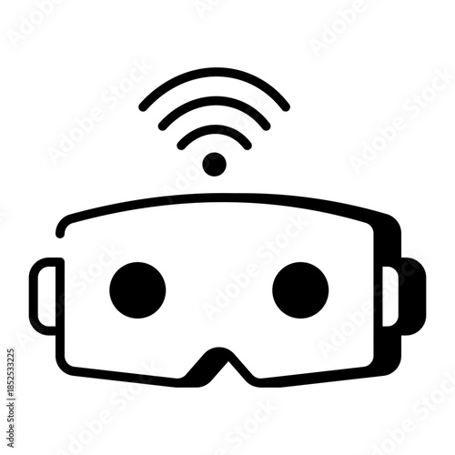 A line style icon showing vr glasses