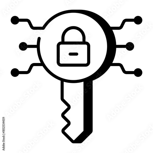 A line style icon showing private key