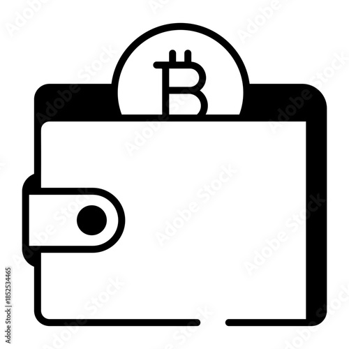 An outline style icon depicting smart wallet