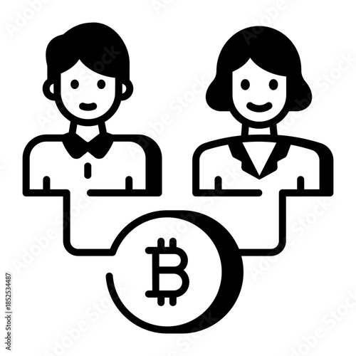 A line style icon showing peer connection