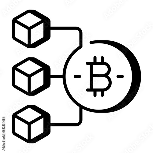An outline style icon depicting transaction block
