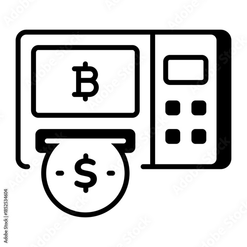 A linear style icon representing blockchain withdrawal