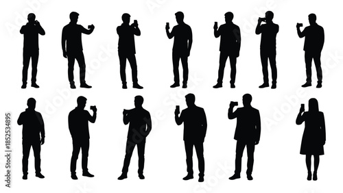 a collection of diverse human figures shown in black standing poses a distinctive silhouette