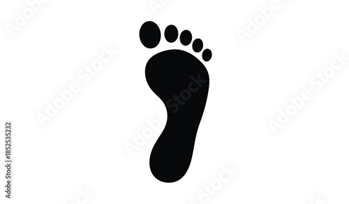 A simple black silhouette of a human foot is displayed against a clean white background showcasing the anatomy high quality professional