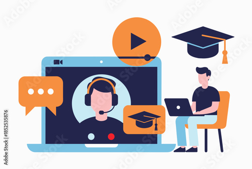 Online Learning and Distance Education with Laptop and Video Lecture