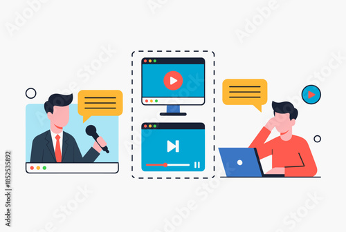 Online Conference with Speaker Presenting and Audience Participating from Laptop