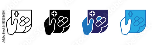 Prescription Icon Multi Style Vector Illustration