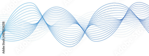 Abstract Light Blue Sine Wave Background With Flowing Parallel Lines Digital Waveform on White. Minimalist Design for Tech, Sound Frequency, Data Flow & Web Banners.
