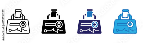 Medical Bag Icon Multi Style Vector Illustration